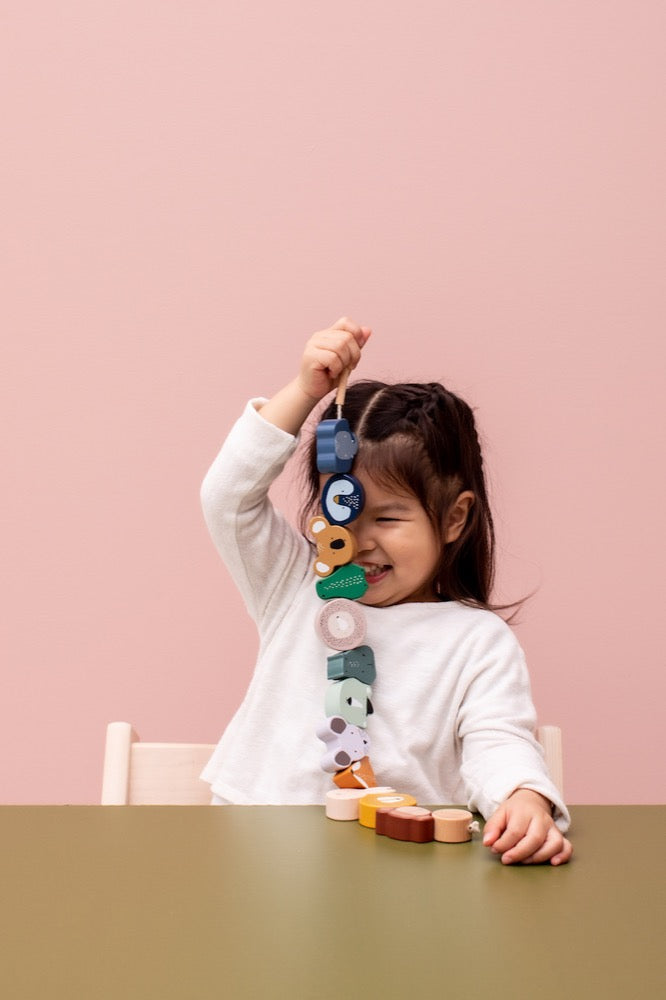 Perles animaux en bois