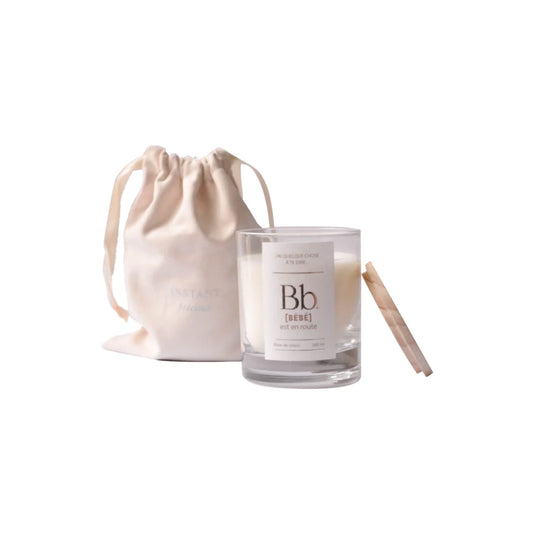 Bougie parfumée dans son pochon - Bébé en route