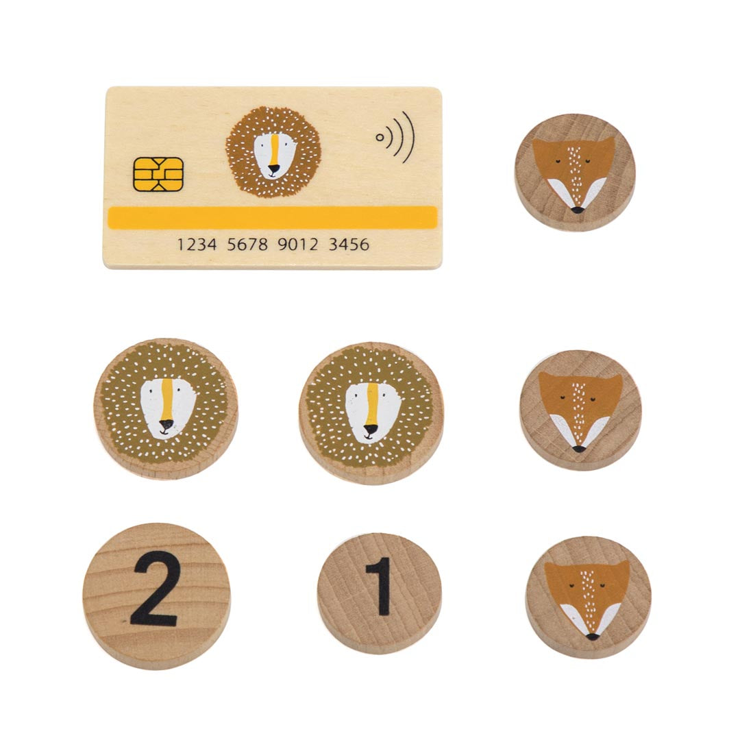 Caisse enregistreuse & ses accessoires en bois