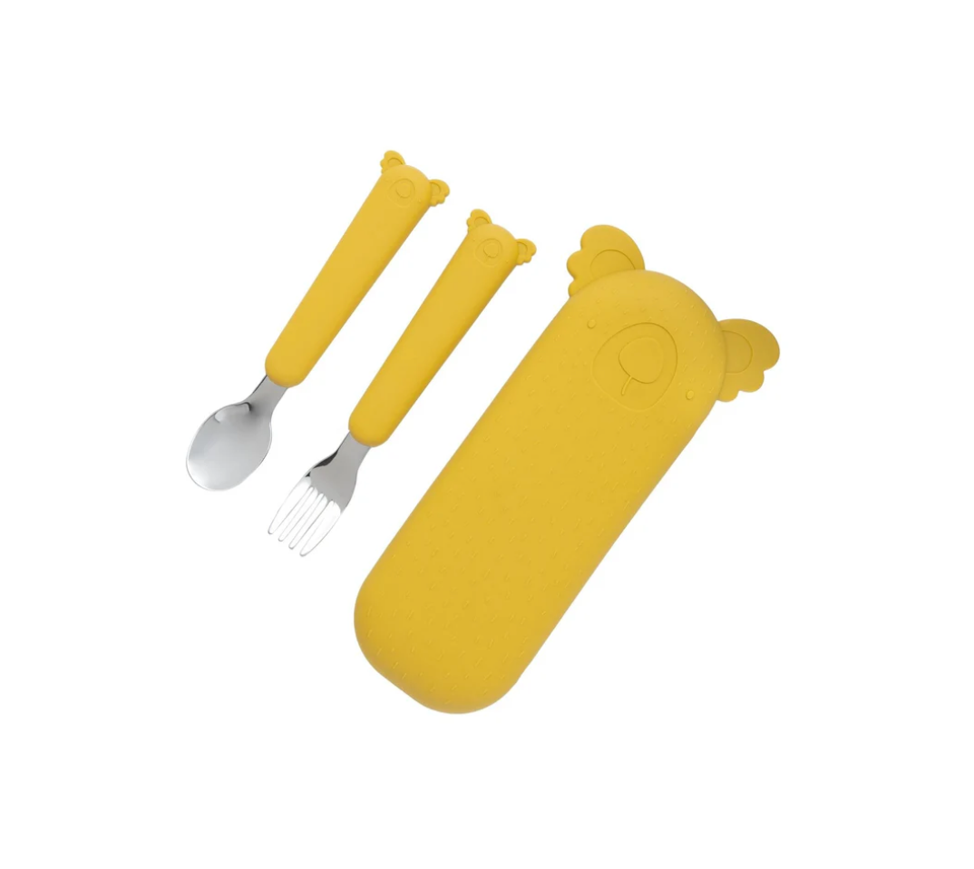 Set de couverts Zoé le Koala – Set d'ustensiles avec couvercle en silicone
