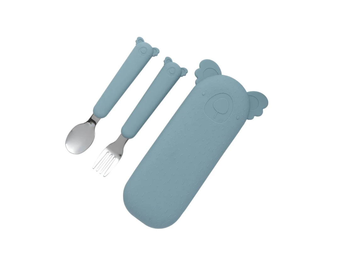 Set de couverts Zoé le Koala – Set d'ustensiles avec couvercle en silicone