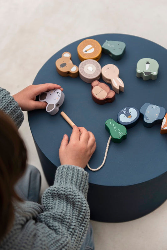 Perles animaux en bois