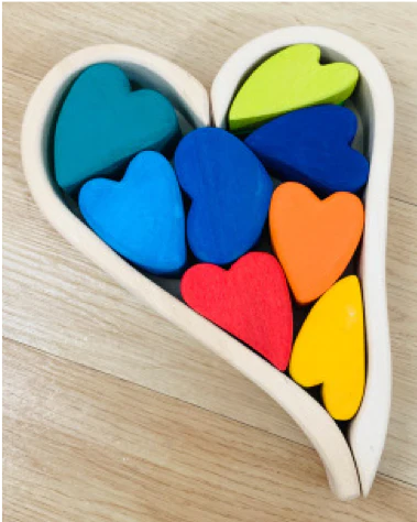 Jeu d'éveil bloc coeur Montessori